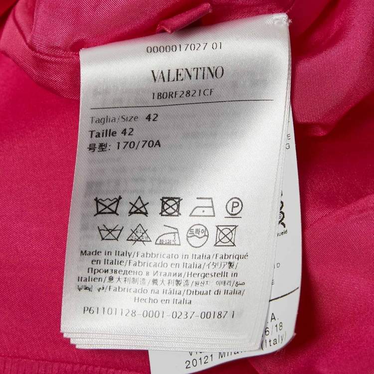 Pre Owned Valentino Pink Silk and Wool Blend Top and Shorts Set S/M