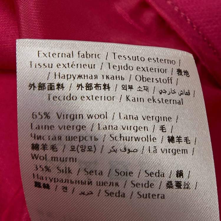 Pre Owned Valentino Pink Silk and Wool Blend Top and Shorts Set S/M