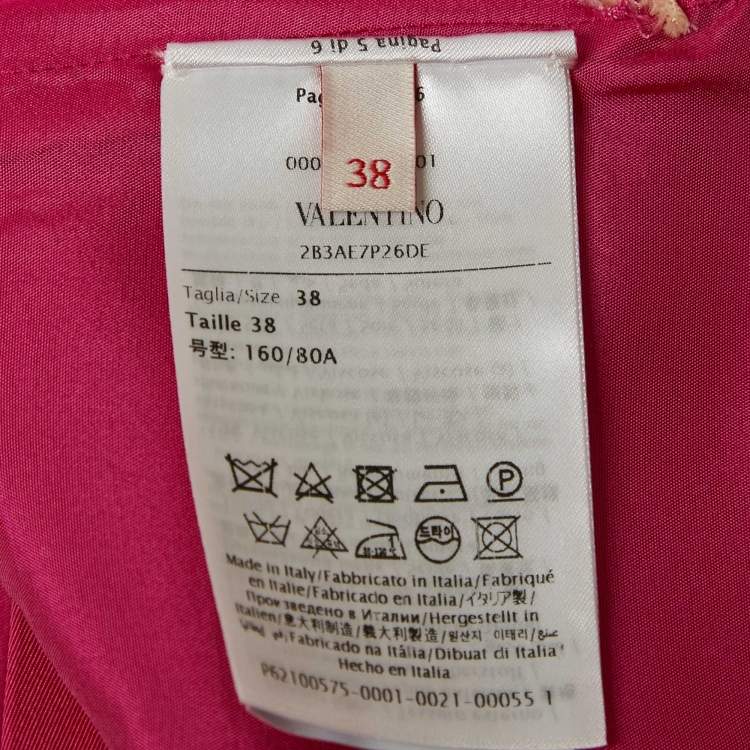 Pre Owned Valentino Pink Silk and Wool Blend Top and Shorts Set S/M