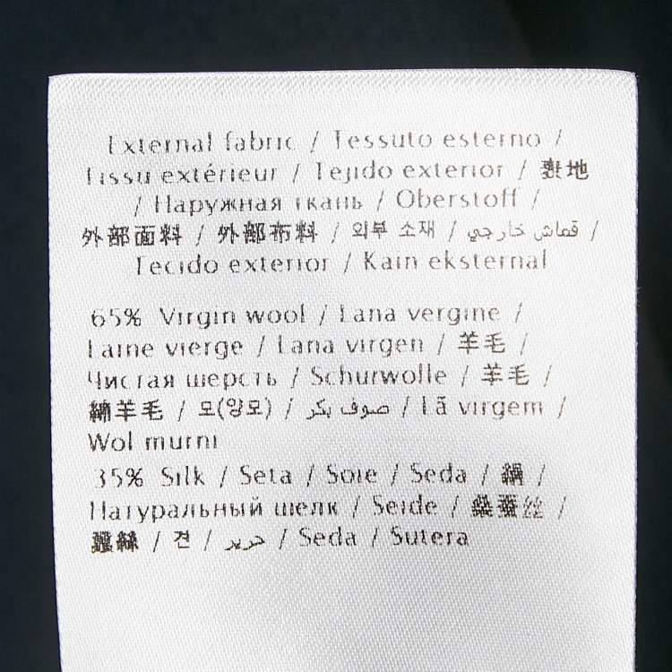 Pre Owned Valentino Navy Blue Wool Blend Polo Collar Mini Dress XL