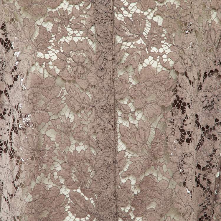 Pre Owned Valentino Purple Lace Button Front Top L