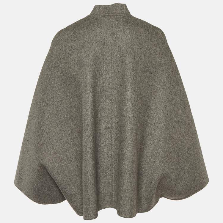 Pre Owned Valentino Grey Wool Cape S