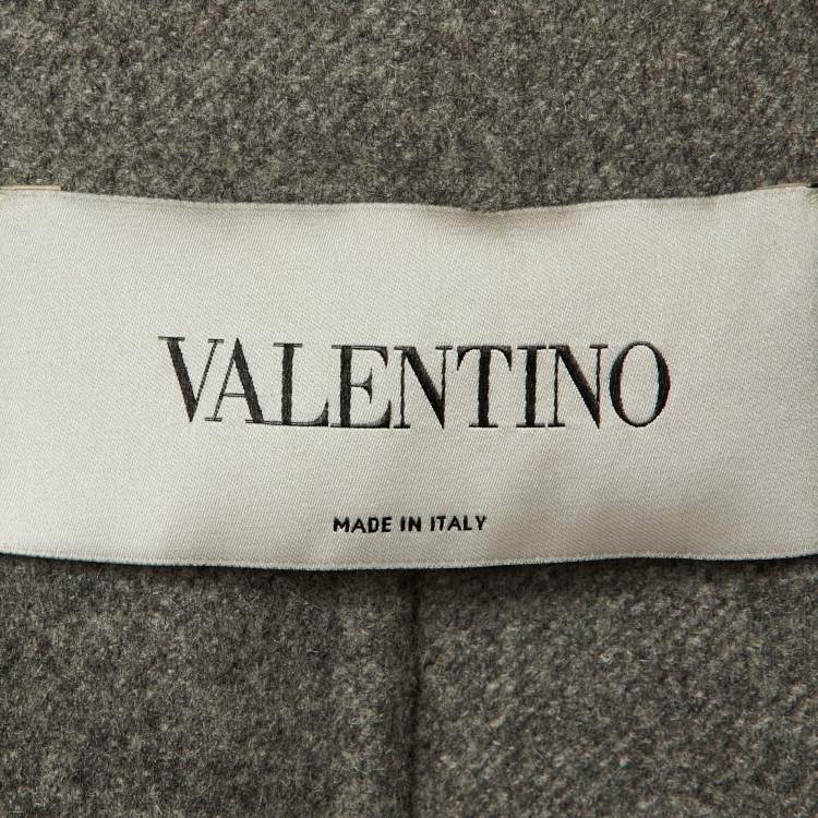 Pre Owned Valentino Grey Wool Cape S