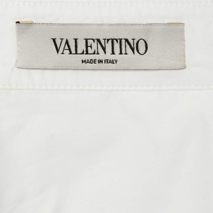 Pre Owned Valentino White Lace Button Front Oversized Shirt XS