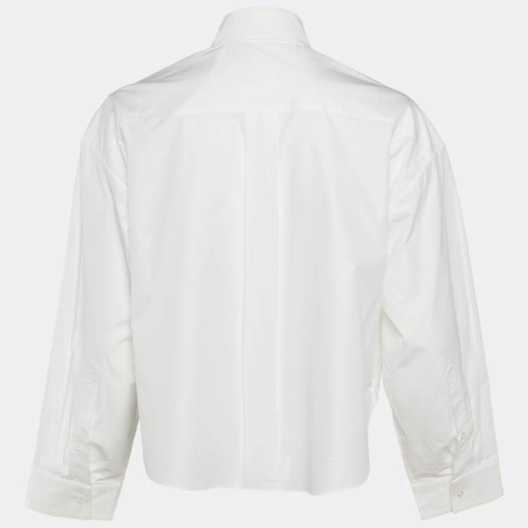 Pre Owned Valentino White Lace Button Front Oversized Shirt XS