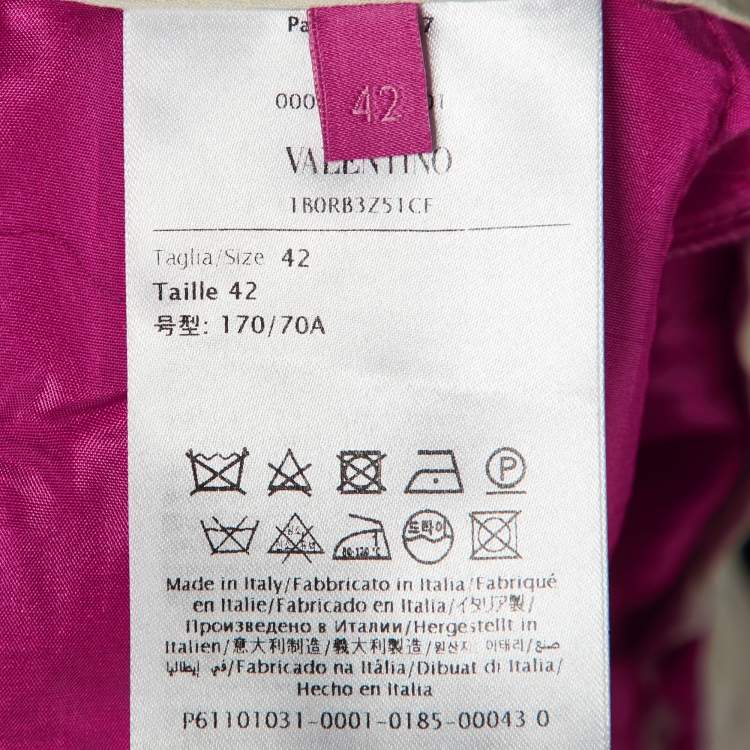 Pre Owned Valentino Pink Wool Pleated Trousers M