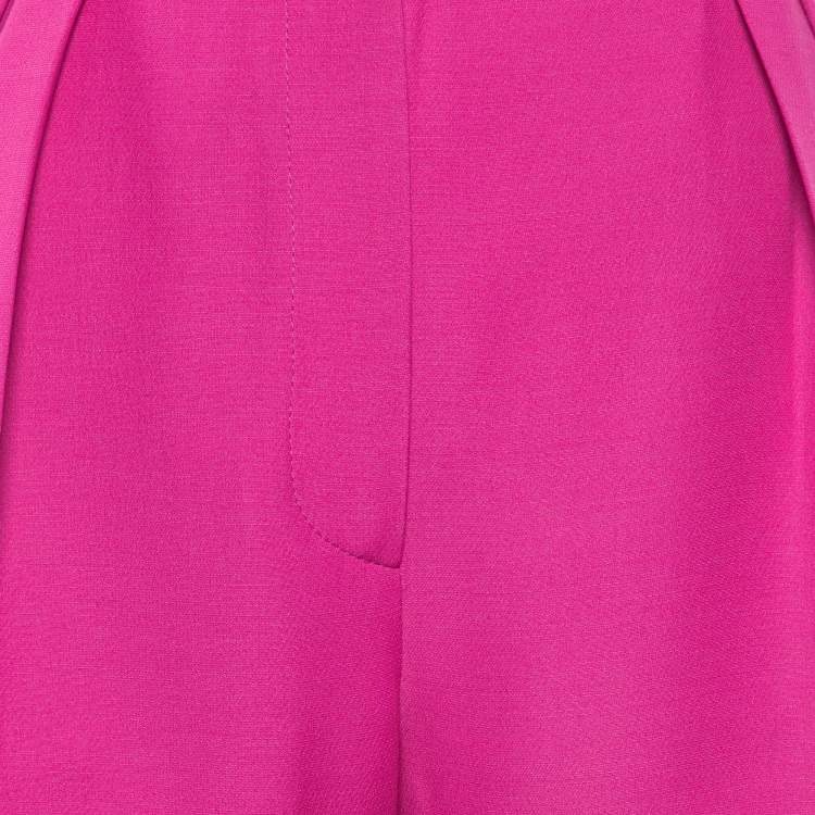 Pre Owned Valentino Pink Wool Pleated Trousers M