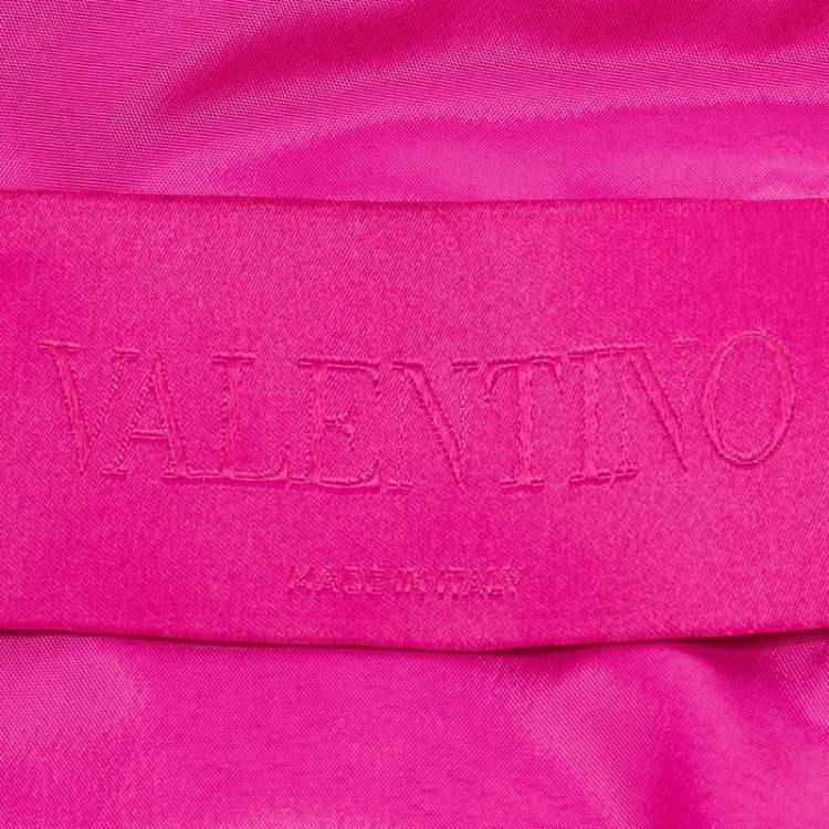 Pre Owned Valentino Pink Taffeta Corset Style Shirt XS