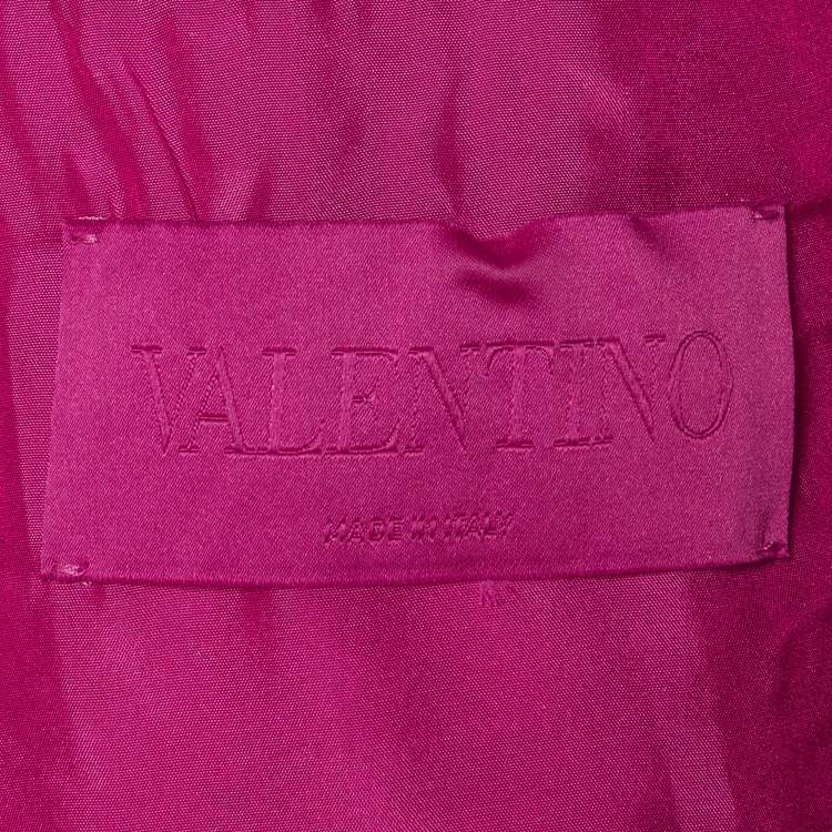 Pre Owned Valentino Pink Sequin Embellished Brocade Cropped Jacket S