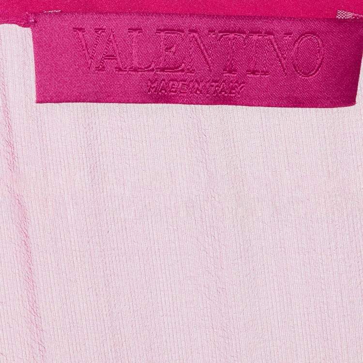 Pre Owned Valentino Pink Silk Sheer Sleeveless Top XS