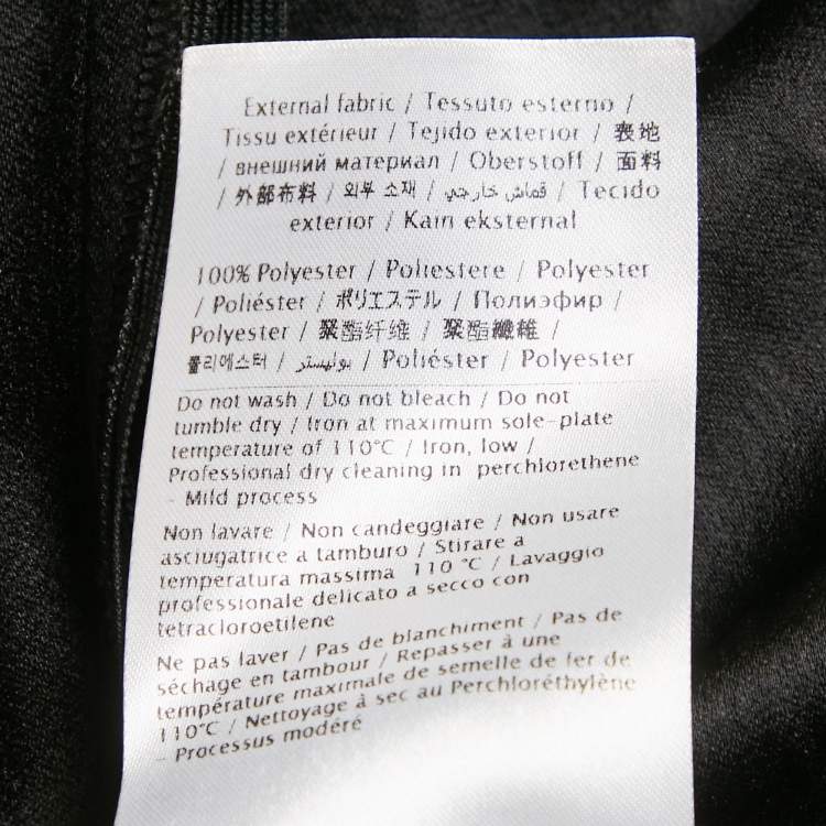 Pre Owned Valentino Black Sateen Plisse Midi Skirt M