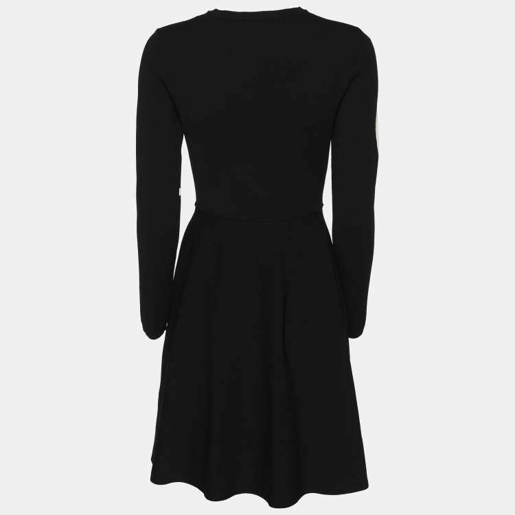 Valentino★素敵！Black Stretch A-Line Dress NWT Valentino Black/Sheer Tulle Short Sleeve A-Line Dress