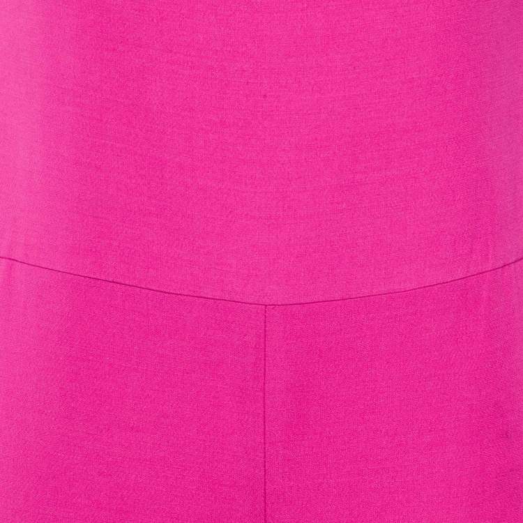 Pre Owned Valentino Pink Wool Blend Off-Shoulder Jumpsuit S