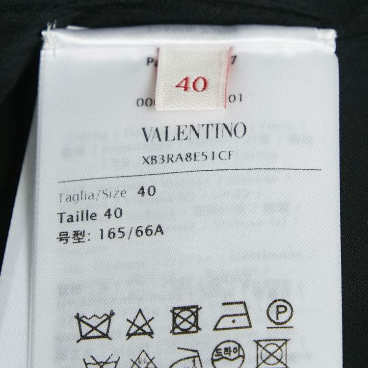 Pre Owned Valentino Black Wool Blend Pleated Shorts S