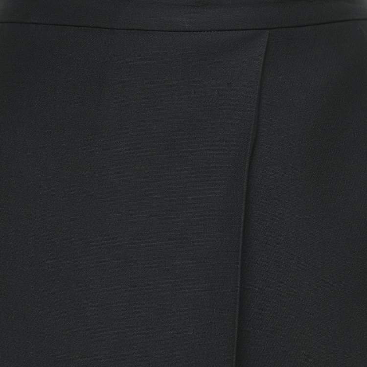 Pre Owned Valentino Black Wool Blend Pleated Shorts S