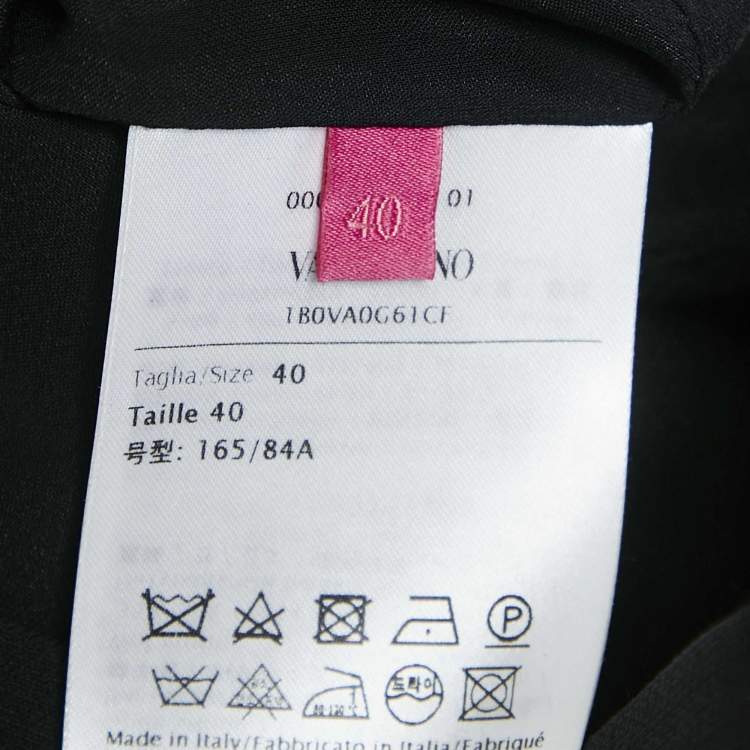 مملوكة مسبقًا Valentino Black Wool Blend Neck Detail Mini Dress S