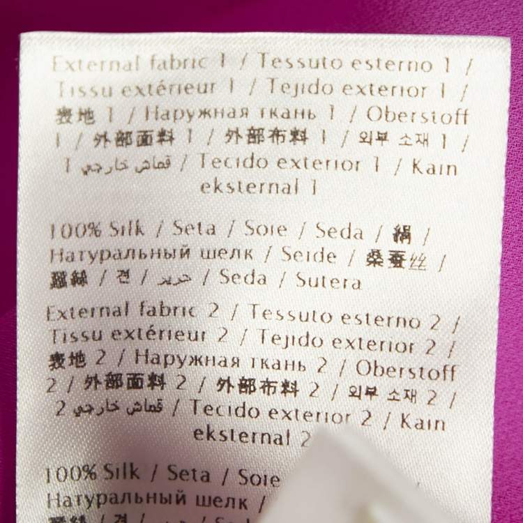 Pre Owned Valentino Pink Silk Tie-Up Neck Detail Oversized Blouse S