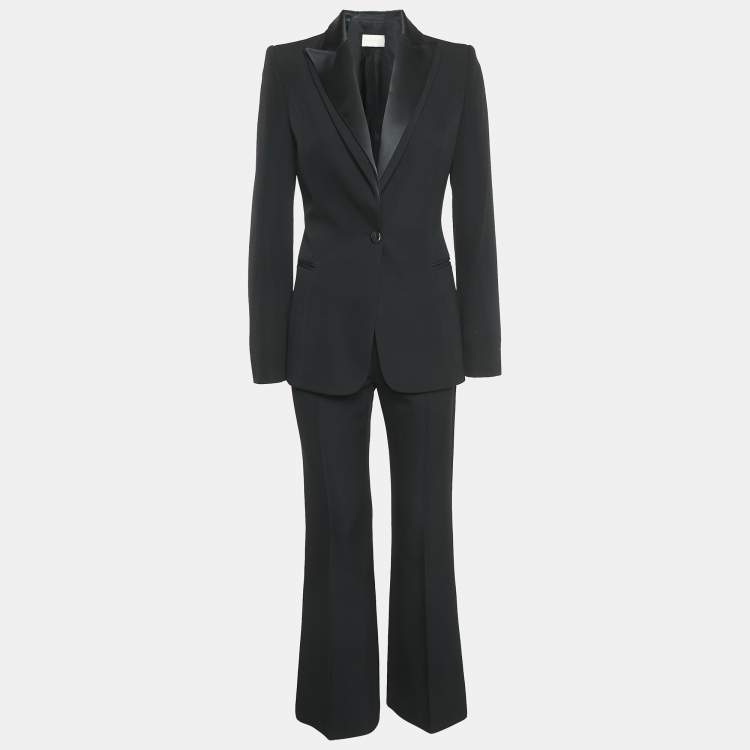 Pre Owned Valentino Black Wool Tailored Suit M