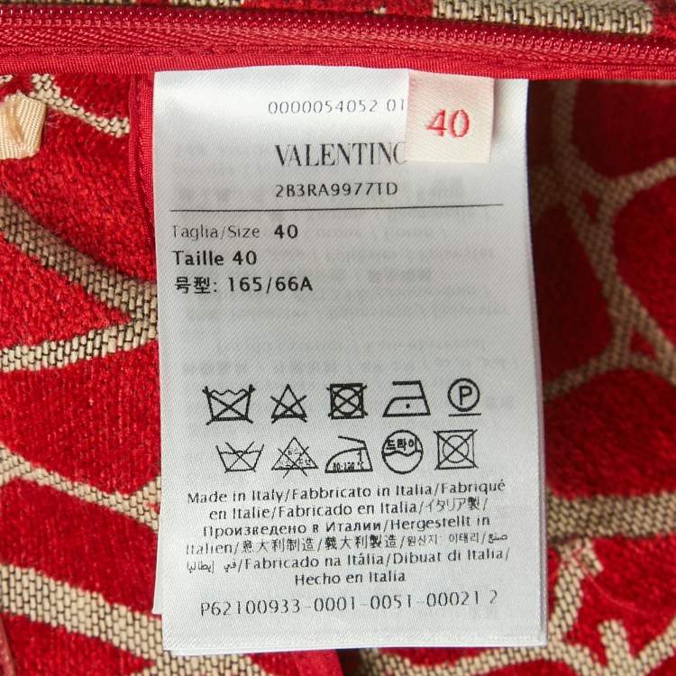 Pre Owned Valentino Red Monogram Jacquard Skorts S
