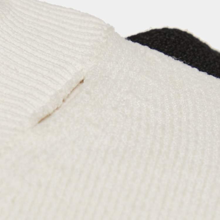 Pre Owned Valentino White Knit Frill Sleeve Jumper L