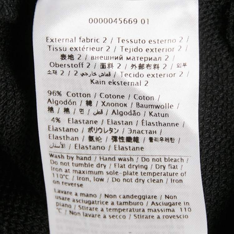 Pre Owned Valentino Black VLTN Print Cotton Hoodie Dress S
