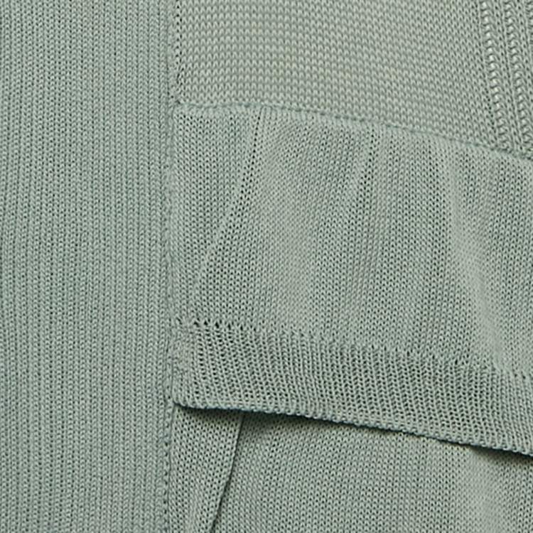 Pre Owned Valentino Blue Jersey Ruffled Button Front Cardigan M