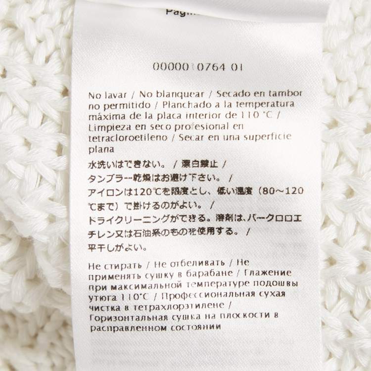 Pre Owned Valentino White Crochet Cotton Knit Long Sleeve Sweater S