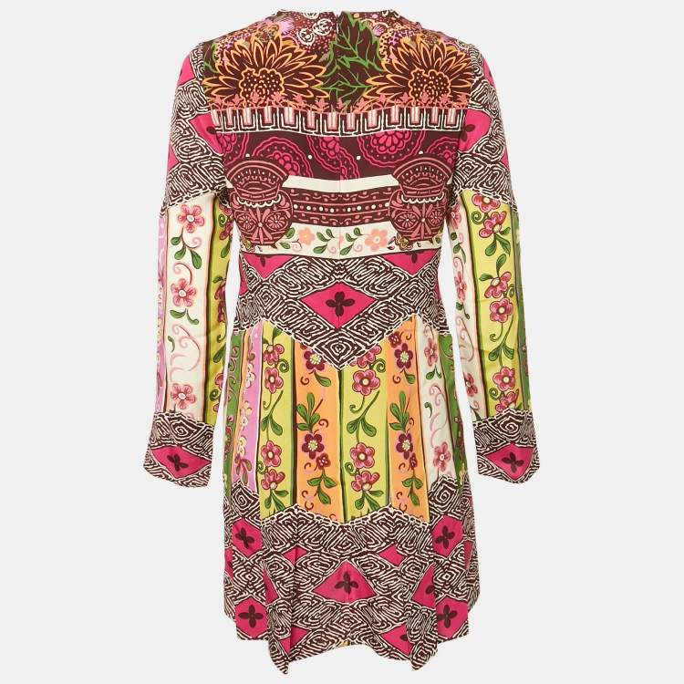 مملوكة مسبقًا Valentino Multicolor Printed Silk Mini Dress S