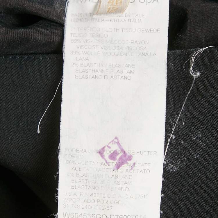 Pre Owned Valentino Black Wool Blend Midi Skirt L