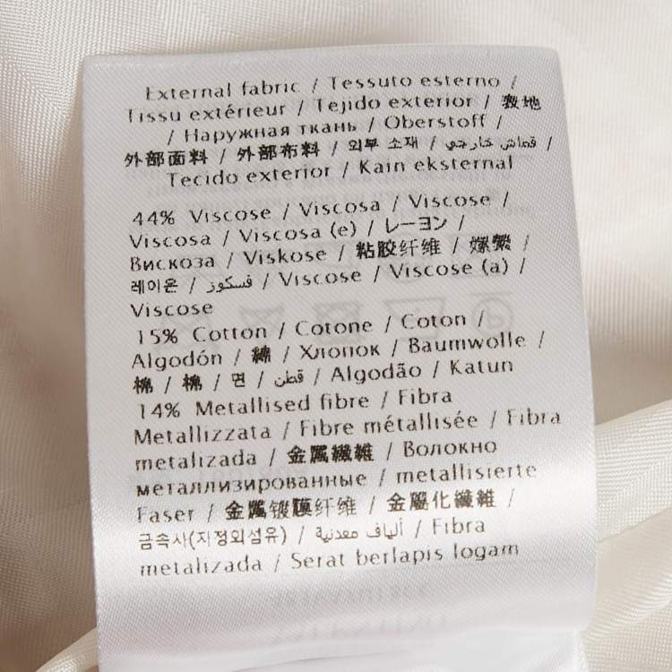 Pre Owned Valentino White/Pink Metallic Tweed Mini Dress S
