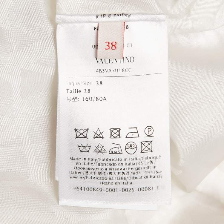 Pre Owned Valentino White/Pink Metallic Tweed Mini Dress S