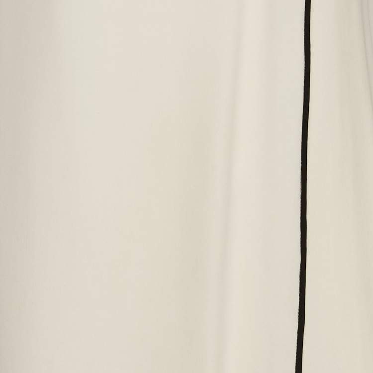Pre Owned Valentino Cream Silk Asymmetric Long Dress M