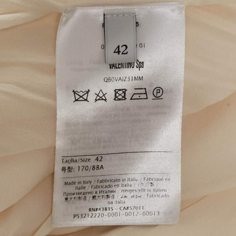 Pre Owned Valentino Cream Silk Asymmetric Long Dress M