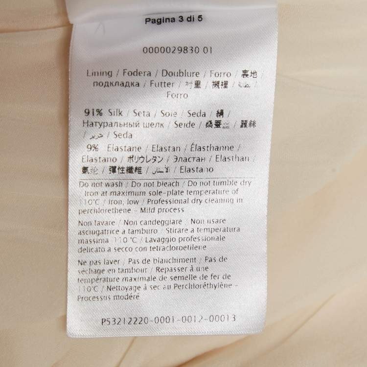 Pre Owned Valentino Cream Silk Asymmetric Long Dress M