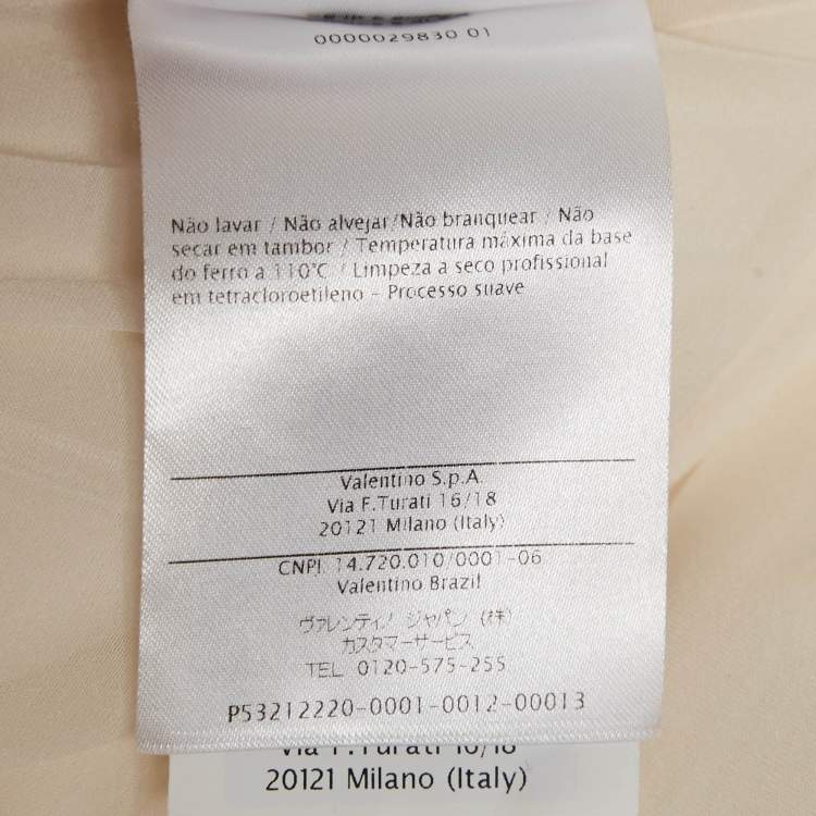 Pre Owned Valentino Cream Silk Asymmetric Long Dress M