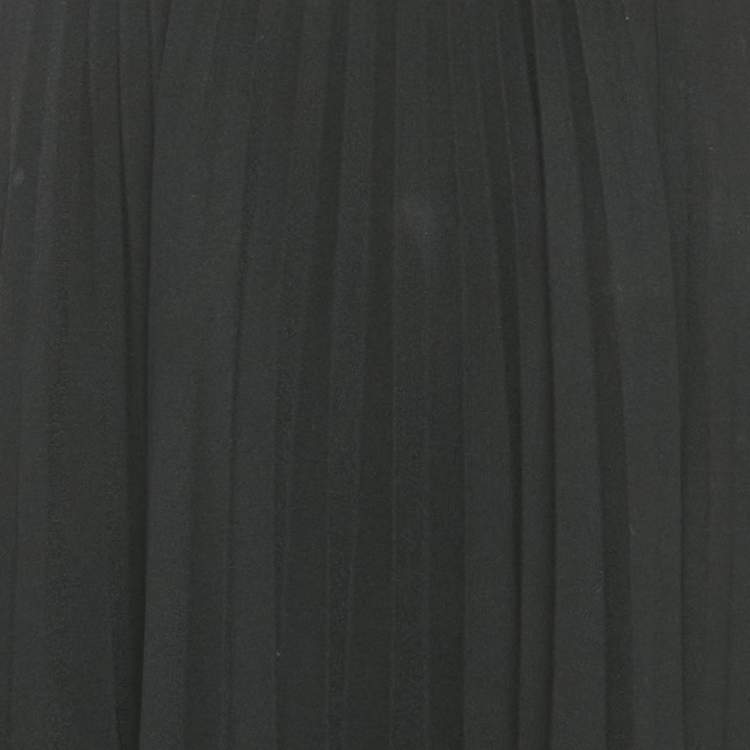 Pre Owned Valentino Black Crepe Pleated Midi Skirt M