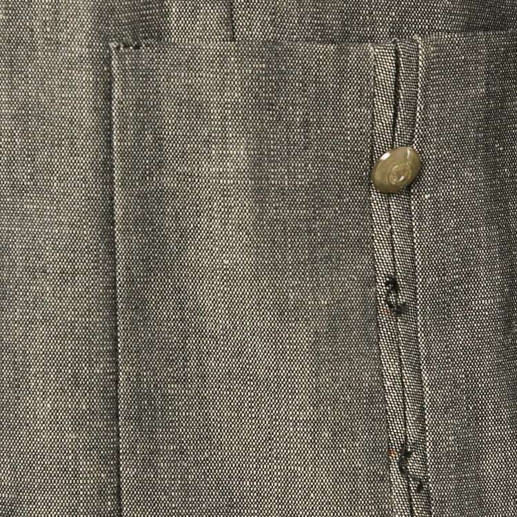 Pre Owned Valentino Grey Linen and Wool Blend Mid-Length Coat M
