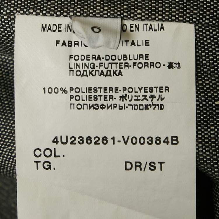 Pre Owned Valentino Grey Linen and Wool Blend Mid-Length Coat M