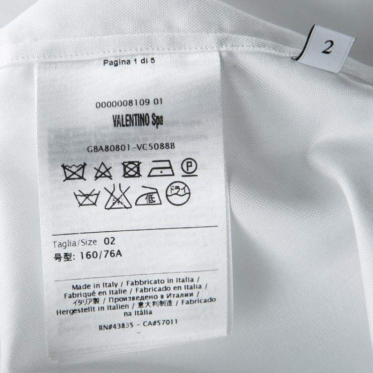 Pre Owned Valentino White Cotton Sheer Yoke Detail Short Sleeve Shirt S