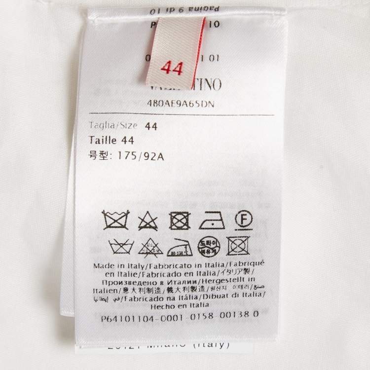 Pre Owned Valentino Altorilievo White Floral Applique Cotton Crop Top M