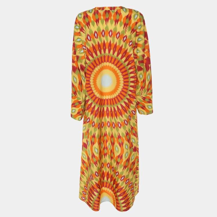 Pre Owned Valentino Multicolor Printed Silk Blend Dress S