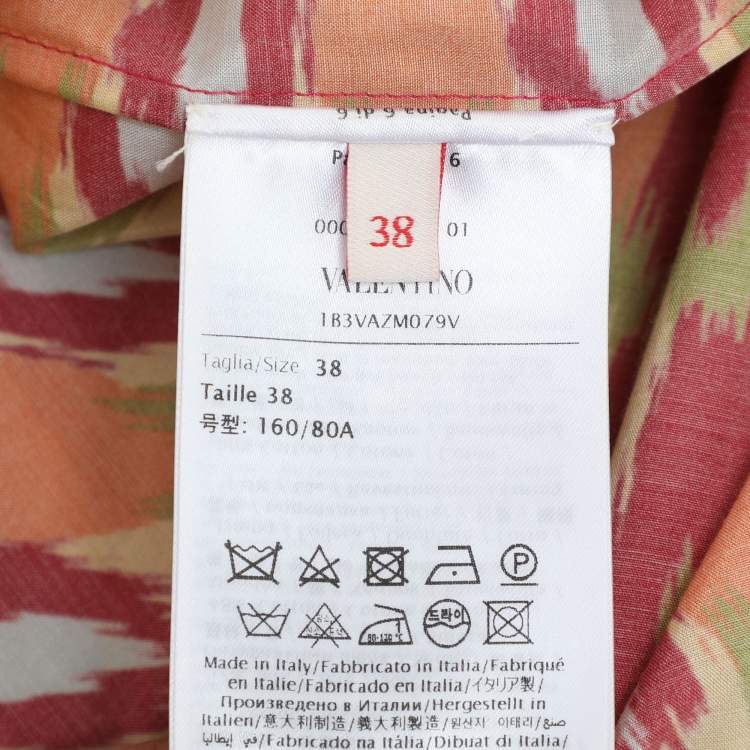 Pre Owned Valentino Multicolor Printed Silk Blend Dress S