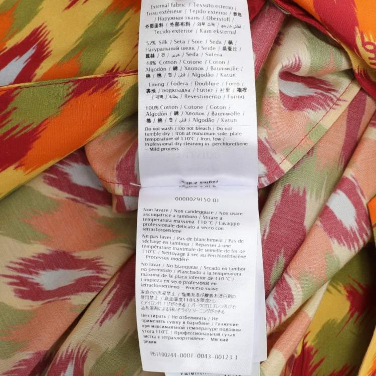 Pre Owned Valentino Multicolor Printed Silk Blend Dress S