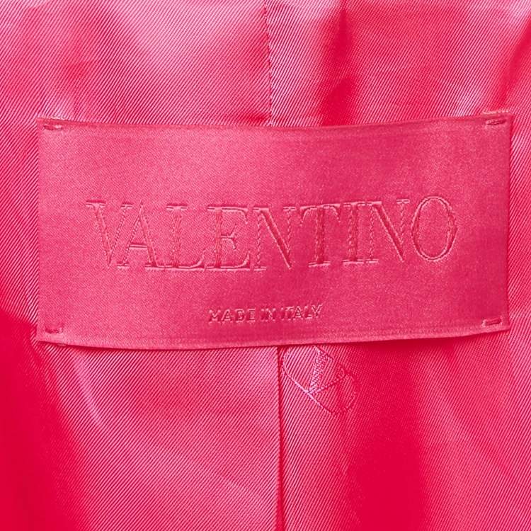 Pre Owned Valentino Pink Wool and Silk 3 Pc Skirt Suit M