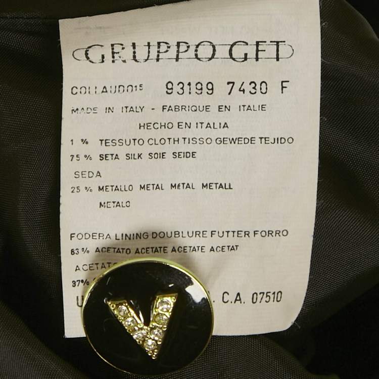 Pre Owned Valentino Vintage Black/Gold Brocade Jacket L