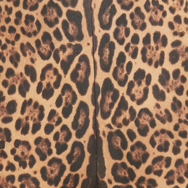 Pre Owned Valentino Brown Leopard Print Wool Blend Shorts S