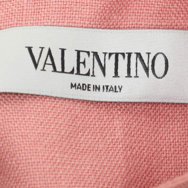 Pre Owned Valentino Pink Linen Sleeveless Top S