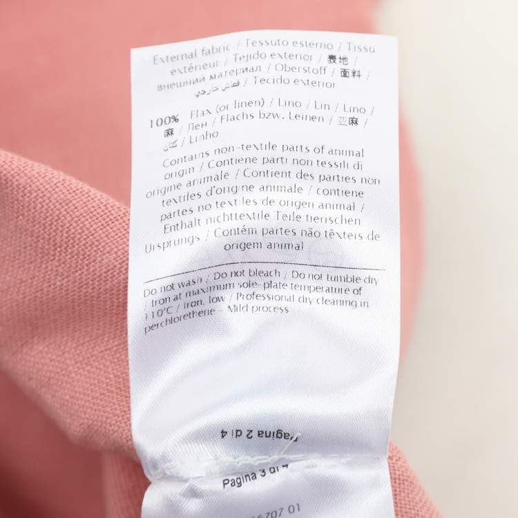 Pre Owned Valentino Pink Linen Sleeveless Top S