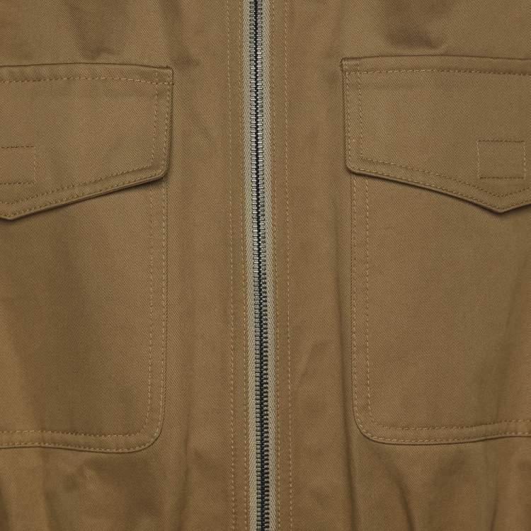 Pre Owned Valentino Khaki Cotton Sequin Embellished Jacket S