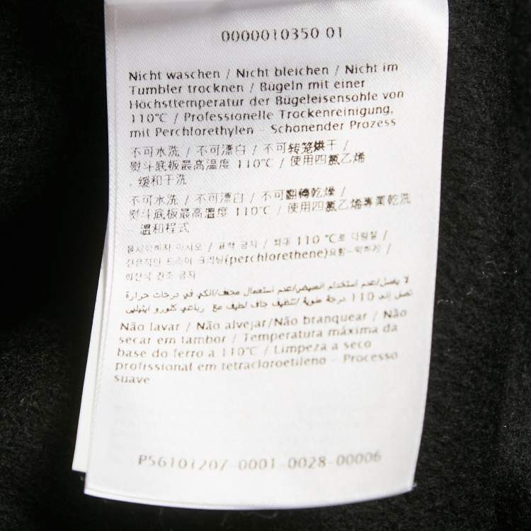 Pre Owned Valentino Black Wool Felt Mid-Length Coat S